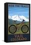 Vail, Colorado - Ride the Trails, Mountain Bike-Lantern Press-Framed Stretched Canvas