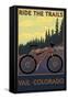 Vail, Colorado - Ride the Trails-Lantern Press-Framed Stretched Canvas