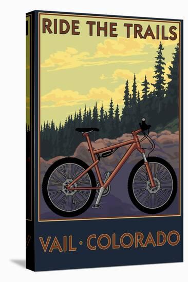 Vail, Colorado - Ride the Trails-Lantern Press-Stretched Canvas