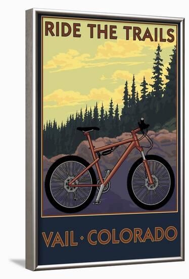 Vail, Colorado - Ride the Trails-Lantern Press-Framed Art Print