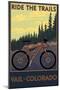 Vail, Colorado - Ride the Trails-Lantern Press-Mounted Art Print