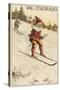 Vail, Colorado - Santa Skiing-Lantern Press-Stretched Canvas