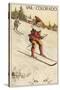 Vail, Colorado - Santa Skiing-Lantern Press-Stretched Canvas