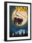 Vail, Colorado - Ski Lift and Full Moon-Lantern Press-Framed Art Print