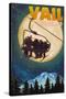 Vail, Colorado - Ski Lift and Full Moon-Lantern Press-Stretched Canvas