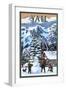 Vail, Colorado - Snowman Scene-Lantern Press-Framed Art Print