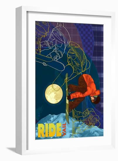 Vail, Colorado - Timelapse Snowboarder-Lantern Press-Framed Art Print