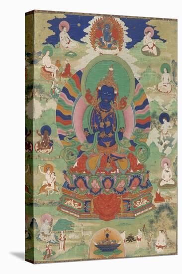 Vajradhara entouré de mahâsiddha-null-Stretched Canvas