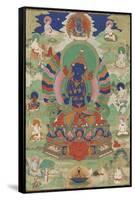 Vajradhara entouré de mahâsiddha-null-Framed Stretched Canvas