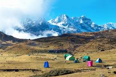 Campsite with Tents on the Top of High Mountains-Vakhrushev Pavel-Photographic Print