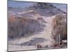 Val D'Isere, Morning Light - First Lessons-Bob Brown-Mounted Giclee Print
