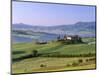 Val d'Orcia, Countryside View, Farmhouse and Green Grass and Hills, Tuscany, Italy-Steve Vidler-Mounted Photographic Print