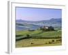 Val d'Orcia, Countryside View, Farmhouse and Green Grass and Hills, Tuscany, Italy-Steve Vidler-Framed Photographic Print