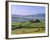 Val d'Orcia, Countryside View, Farmhouse and Green Grass and Hills, Tuscany, Italy-Steve Vidler-Framed Photographic Print