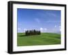 Val d'Orcia, Countryside View, Green Grass and Cypress Trees, Tuscany, Italy-Steve Vidler-Framed Photographic Print