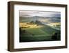 Val D'Orcia, Tuscany, Italy. a Lonely Farmhouse with Cypress and Olive Trees, Rolling Hills.-Francesco Riccardo Iacomino-Framed Photographic Print