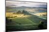Val D'Orcia, Tuscany, Italy. a Lonely Farmhouse with Cypress and Olive Trees, Rolling Hills.-Francesco Riccardo Iacomino-Mounted Photographic Print
