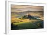 Val D'Orcia, Tuscany, Italy. a Lonely Farmhouse with Cypress and Olive Trees, Rolling Hills.-Francesco Riccardo Iacomino-Framed Photographic Print