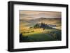 Val D'Orcia, Tuscany, Italy. a Lonely Farmhouse with Cypress and Olive Trees, Rolling Hills.-Francesco Riccardo Iacomino-Framed Photographic Print