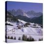 Val De Funes, St. Magdalena and Geisler Mountains, South Tirol, Trentino-Alto Adige, Italy-Hans Peter Merten-Stretched Canvas