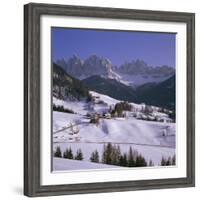 Val De Funes, St. Magdalena and Geisler Mountains, South Tirol, Trentino-Alto Adige, Italy-Hans Peter Merten-Framed Photographic Print