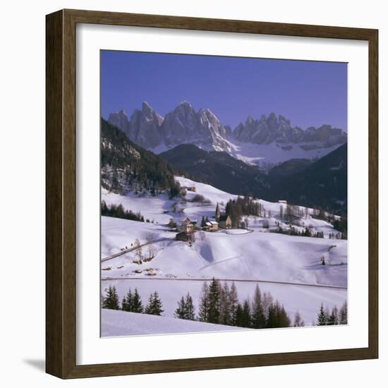 Val De Funes, St. Magdalena and Geisler Mountains, South Tirol, Trentino-Alto Adige, Italy-Hans Peter Merten-Framed Photographic Print