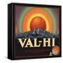 Val Hi Brand - Covina, California - Citrus Crate Label-Lantern Press-Framed Stretched Canvas