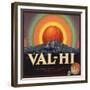 Val Hi Brand - Covina, California - Citrus Crate Label-Lantern Press-Framed Premium Giclee Print