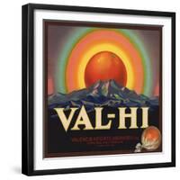 Val Hi Brand - Covina, California - Citrus Crate Label-Lantern Press-Framed Premium Giclee Print