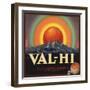 Val Hi Brand - Covina, California - Citrus Crate Label-Lantern Press-Framed Art Print