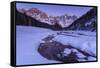 Val Venegia with Snow, Dolomites, Tentino Alto Adige, Italy-ClickAlps-Framed Stretched Canvas