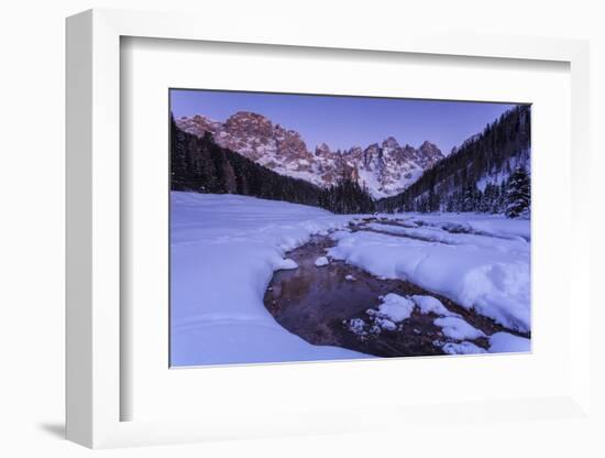 Val Venegia with Snow, Dolomites, Tentino Alto Adige, Italy-ClickAlps-Framed Photographic Print