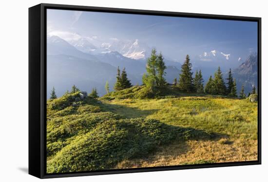 Valais, Switzerland, Aiguille Verte, Montblanc, Haute-Savoie, France-Rainer Mirau-Framed Stretched Canvas