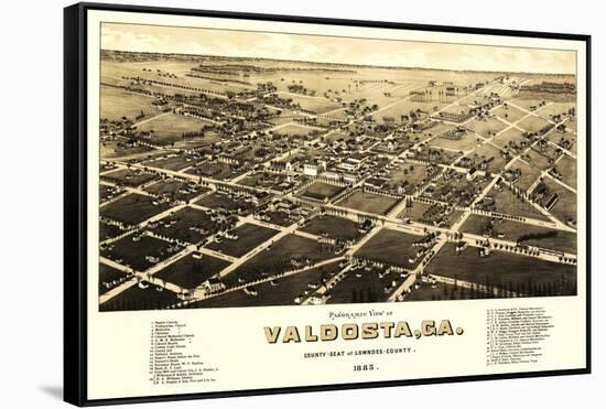 Valdosta, Georgia - Panoramic Map-Lantern Press-Framed Stretched Canvas