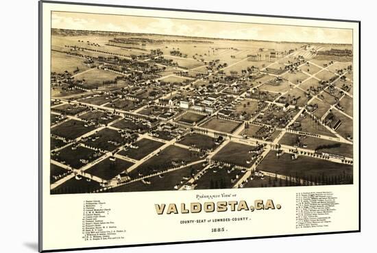 Valdosta, Georgia - Panoramic Map-Lantern Press-Mounted Art Print