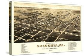 Valdosta, Georgia - Panoramic Map-Lantern Press-Stretched Canvas