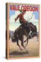 Vale, Oregon - Bucking Bronco-Lantern Press-Stretched Canvas