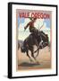 Vale, Oregon - Bucking Bronco-Lantern Press-Framed Art Print