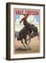 Vale, Oregon - Bucking Bronco-Lantern Press-Framed Art Print