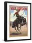 Vale, Oregon - Bucking Bronco-Lantern Press-Framed Art Print