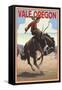 Vale, Oregon - Bucking Bronco-Lantern Press-Framed Stretched Canvas