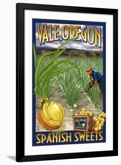 Vale, Oregon - Spanish Sweets Onion Harvest-Lantern Press-Framed Art Print