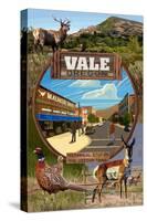 Vale, Oregon - Town Scenes Montage-Lantern Press-Stretched Canvas