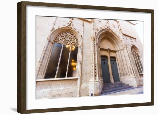 Valencia La Lonja Gothic Facade UNESCO Heritage in Spain-holbox-Framed Photographic Print