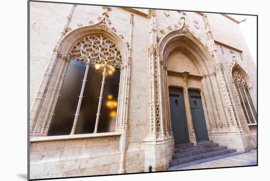 Valencia La Lonja Gothic Facade UNESCO Heritage in Spain-holbox-Mounted Photographic Print