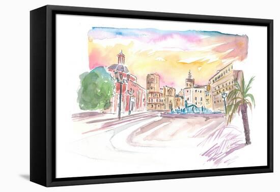 Valencia Placa De Mare De Deu Street Scene-M. Bleichner-Framed Stretched Canvas