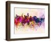 Valencia Skyline in Watercolor Background-paulrommer-Framed Art Print