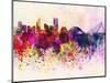 Valencia Skyline in Watercolor Background-paulrommer-Mounted Art Print