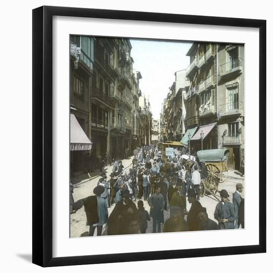 Valencia (Spain), Bajada De San Francisco Street, Circa 1885-1890-Leon, Levy et Fils-Framed Photographic Print