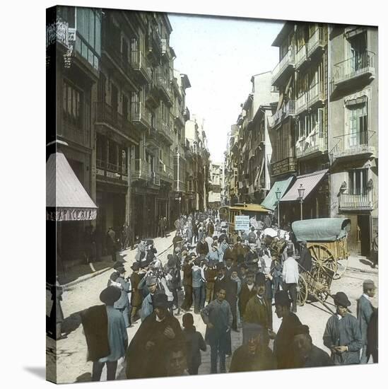 Valencia (Spain), Bajada De San Francisco Street, Circa 1885-1890-Leon, Levy et Fils-Stretched Canvas